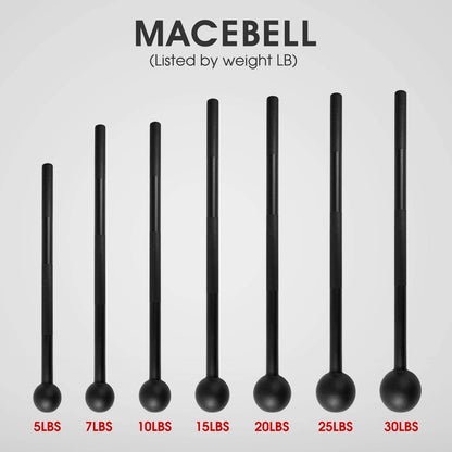Steel Mace Bell for Comprehensive Strength Training - Enhance Full Body, Muscle, Shoulder, Grip, and Forearm Workouts for Rehabilitation and Stretching, Available in 5, 7, 10, 15, 20, 25, and 30 lbs for Both Men and Women