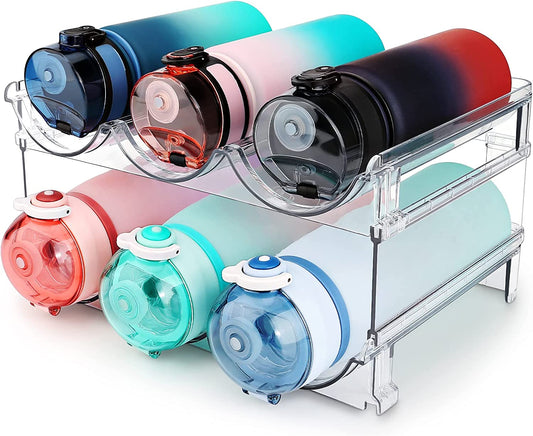 Cabinet Water Bottle Storage Organizer - 2-Pack Stackable Rack