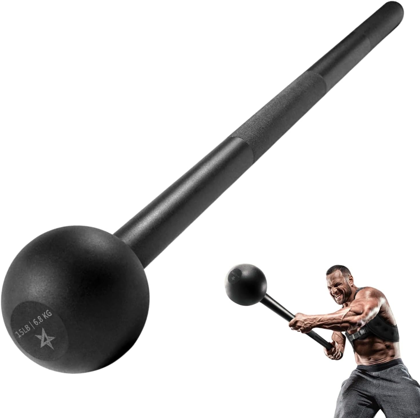 Steel Mace Bell for Comprehensive Strength Training - Enhance Full Body, Muscle, Shoulder, Grip, and Forearm Workouts for Rehabilitation and Stretching, Available in 5, 7, 10, 15, 20, 25, and 30 lbs for Both Men and Women